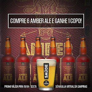 PROMO SEXTA- Pack de Cerveja Artesanal da CAMPINAS - 6 American Amber Ale  500ml GANHE Caldereta Saúde