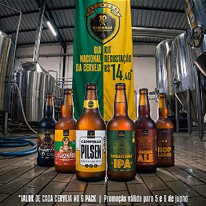 20% OFF - Pack Degustação 6 Estilos de Cerveja Artesanal da Cervejaria CAMPINAS - R$14,40 POR CERVEJA