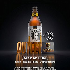OUTLET DA CAMPINAS 50% OFF - Caixa de Cerveja Artesanal - CAMPINAS Pilsen 600ml - 12 unidades