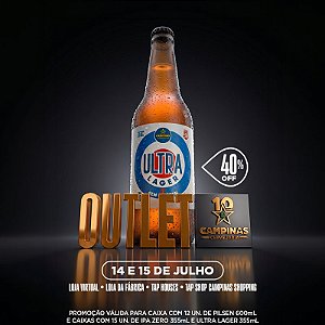 OUTLET DA CAMPINAS 40% OFF - Caixa de Cerveja Artesanal Sem Glúten - CAMPINAS Ultra Lager 355ml - 15 unidades