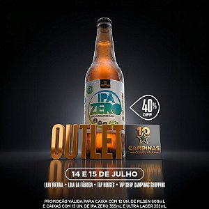 OUTLET DA CAMPINAS 40% OFF - Caixa de Cerveja Artesanal Sem Álcool - CAMPINAS IPA Zero 355ml - 15 unidades
