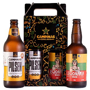 Kit de Cerveja Artesanal - CAMPINAS Pilsen 600ml + Legionária Weizen 500ml