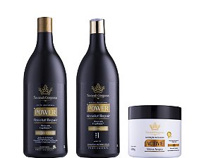 Selagem/Progressiva Absolut Repair 1L (validade 12/23) + Shampoo Anti resíduos 1L + Máscara Viuva Negra 500g