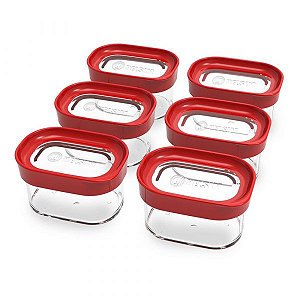 Kit Conjunto de 06 Potes Herméticos para Mantimentos Temperos Acrílico 60 – Kit 6