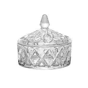 Bombonieres Baleiro De Vidro Com Tampa 590 ML Decorativo Resistente Elegante Luxo Diamond