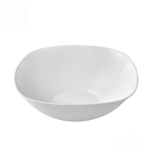 Jogo 6 Bowls Tigela Quadrado Opaline Vidro Branco 19x6 cm