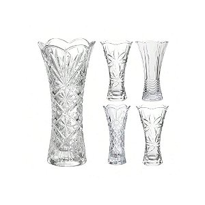 Kit 2 Vaso Decorativo 19cm em Vidro Resistente Estilo Europeu