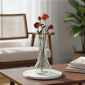 Kit 2 Vaso Decorativo 15 cm em Vidro Jarrinho Flores Solitátio Resistente