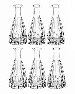 Kit 6 Vaso Decorativo 15 cm em Vidro Jarrinho Flores Solitátio Resistente