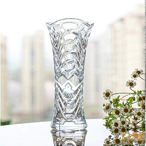 Vaso Decorativo 17cm em Vidro Lapidado Elegante Resistente Sortido