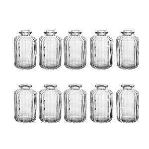 Kit 10 Vasos Decorativo em Vidro Jarrinho Flores Solitário Mesa Posta