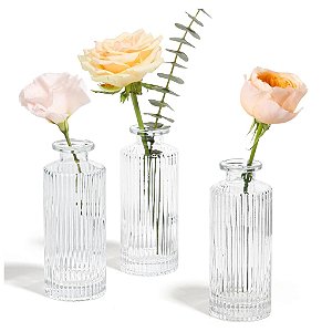Kit 2 Vasos Decorativo em Vidro Jarrinho Flores Solitário Difusor