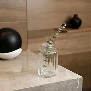 Kit 2 Vasos Decorativo em Vidro Jarrinho Flores Solitário Mesa Posta
