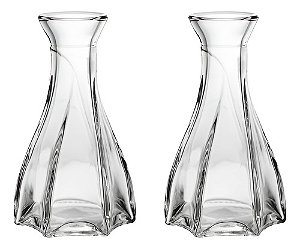 Kit 2 Vaso Decorativo 12cm Vidro Flores Solitário Resistente