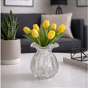 Vaso Murano Trouxinha Cristal Enfeite Decoração Casa Flor Mesa