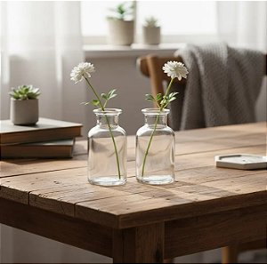 Kit 2 Vasos em Vidro Decorativo Mesa Posta Lembrancinhas