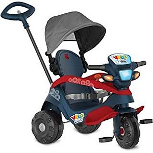 Triciclo velo baby Reclinavel com capota Passeio - azul