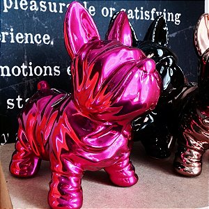 Enfeite Bulldog Francês rosa