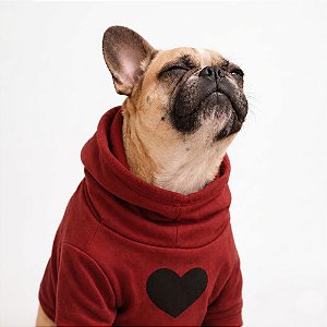 Moletom para cachorros "Love" marsala