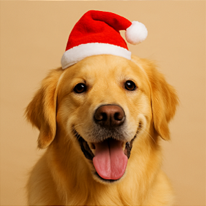 Gorro de Natal em pelúcia para cães