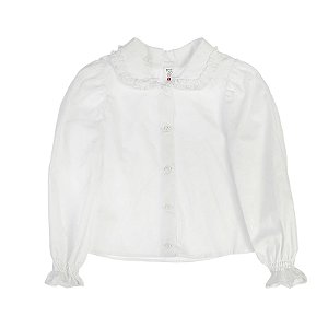 BLUSA BRANCA GOLINHA REDONDA 4 6 8