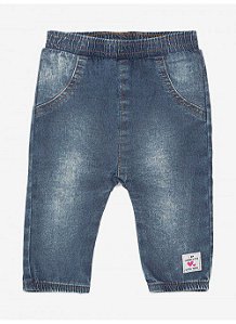 CALÇA JEANS JOGGER BEBÊ MENINA MOMI