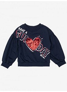 CASACO DE MOLETOM INFANTIL AZUL MANGA BUFANTE MOMI 3