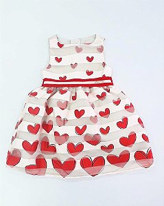 VESTIDO FITADO CORAÇÕES VERMELHOS 3