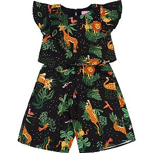 Macaquinho Feminino Longo Infantil Safari