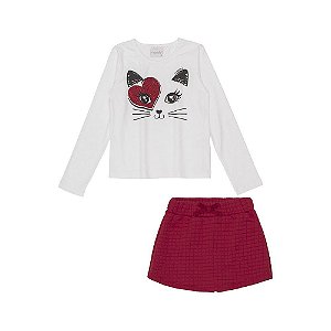 CONJUNTO BLUSA E SHORT SAIA VERMELHO MOMI 6