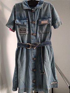 VESTIDO JEANS RETRÔ ANIMÊ I LOVE JEANS