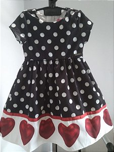 VESTIDO FESTA MIMO BARRADO CORAÇÃO POÁ