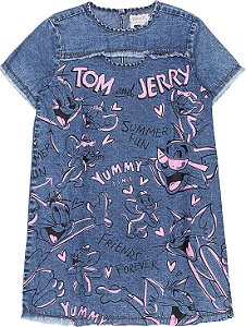 VESTIDO JEANS TOM E JERRY MOMI 6 8