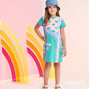 VESTIDO ICE CREAM  MANGA CURTA VERDE ACQUA MOMI 6