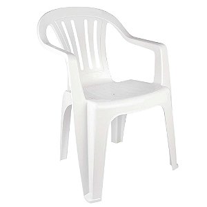 Cadeira Poltrona Plástica Mor Bela Vista Branca Empilhável