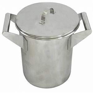 Balde em Aço Inox Com Tampa (Tacho)