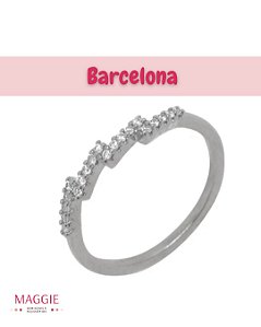 Anel Barcelona - Ródio Branco