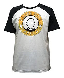 Camiseta Branca Mangas Pretas Clube dos Carecas