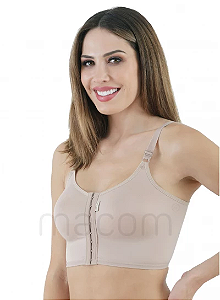 MACOM - SUTIÃ S/ COSTURAS C/ FECHAMENTO FRONTAL - BEGE - PP