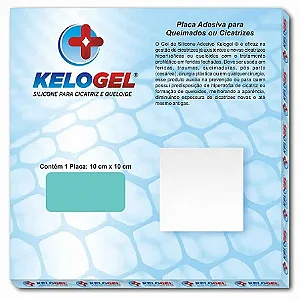 KELOGEL - PLACA DE SILICONE P/ QUEIMADOS E CICATRIZES - 10x10cm - 1 UNIDADE