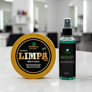 Kit Limpa Fácil - Fita Adesiva Limpa Tape 25m x 2,5cm + Adjust 100ml