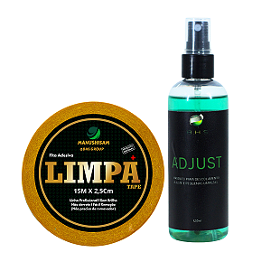 Kit De Manutenção Removedor Adjust 120 ml, Fita Adesiva Limpa Tape 15m x 2.5 cm Protese Capilar Silicone Hibrida , Peruca , Aplique Hair , BHS