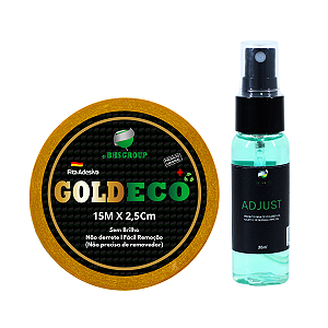 Kit De Manutenção Removedor Adjust 30 ml, Fita Adesiva Gold Eco 15m x 2.5 cm Protese Capilar Silicone Hibrida , Peruca , Aplique Hair , BHS
