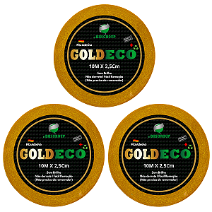 Kit De Fitas Adesivas Gold + 10 metros x 2,5 cm 3 unidades Não Derrete Protese Capilar Silicone Hibrida , Peruca , Aplique Hair , BHS