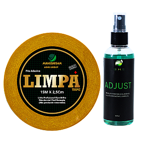 Kit De Manutenção Removedor Adjust 100 ml, Fita Adesiva Gold 15m x 2.5 cm Protese Capilar Silicone Hibrida , Peruca , Aplique Hair , BHS