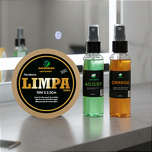 Kit Limpa Fácil - Removedor Orange + Removedor Adjust 60ml + Fita Limpa Tape 10x2,5cm
