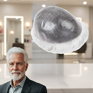 Prótese Capilar Micropele Skin 20x25cm Cor Branco #60RY 130%