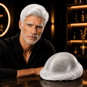 Prótese Capilar Skin Com Nós Base Silicone Micropele Branco 20x25cm Cabelo Humano