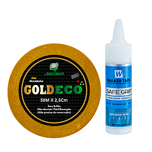 Kit De Manutenção Fita Adesiva Gold Eco 50 metros X 2.5cm + Cola Safe Grip 41ml