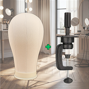 Manequim Cabeça de Pano Para Prótese e Perucas + Suporte de Mesa Chapeu, Moda